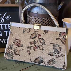 Vintage Floral Beige Handbag